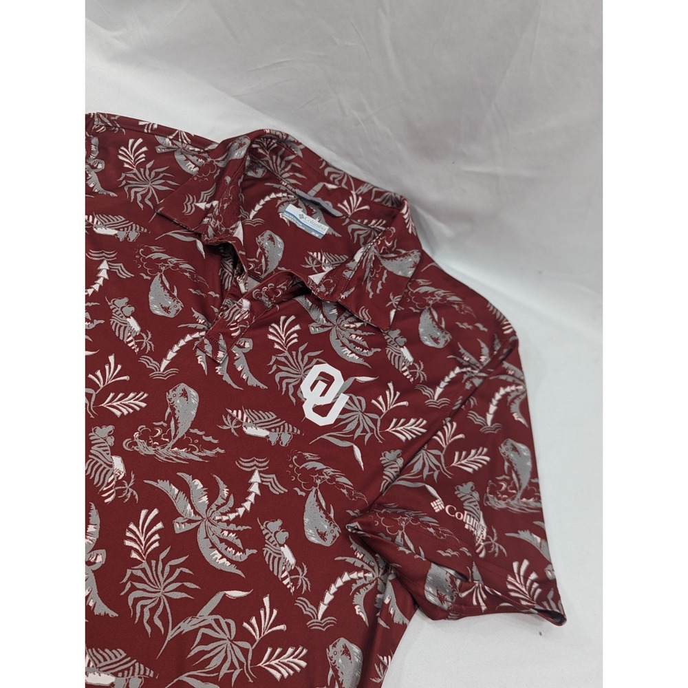 Oklahoma Sooners Shirt Medium NCAA Columbia PFG Performance Omni Shade Hawaiian
